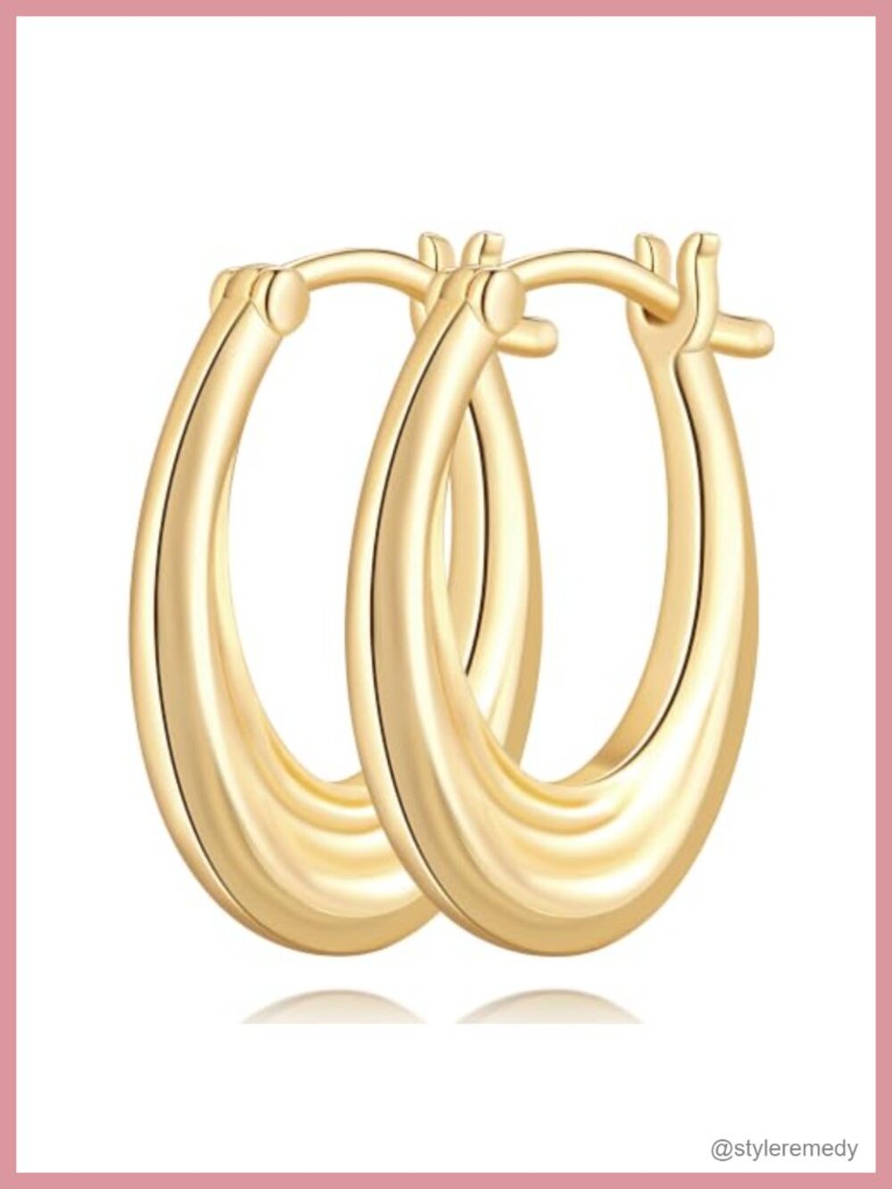14K Gold Plated Hoop Earrings Latch Back Lightweight Elegant